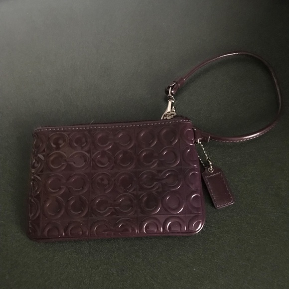 Coach Purple Leather Wristlet Mini Pouch - Picture 5 of 9
